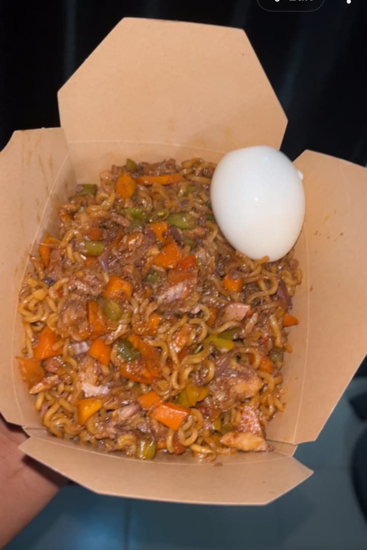 Sardines noodles and egg